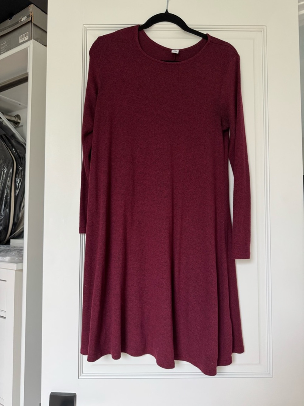 Old Navy Burgundy Knit Crewneck Sweater Dress